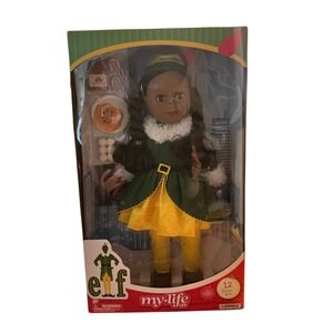My Life As Elf Doll 12 Piece Set African American Girl Holiday Christmas Toy